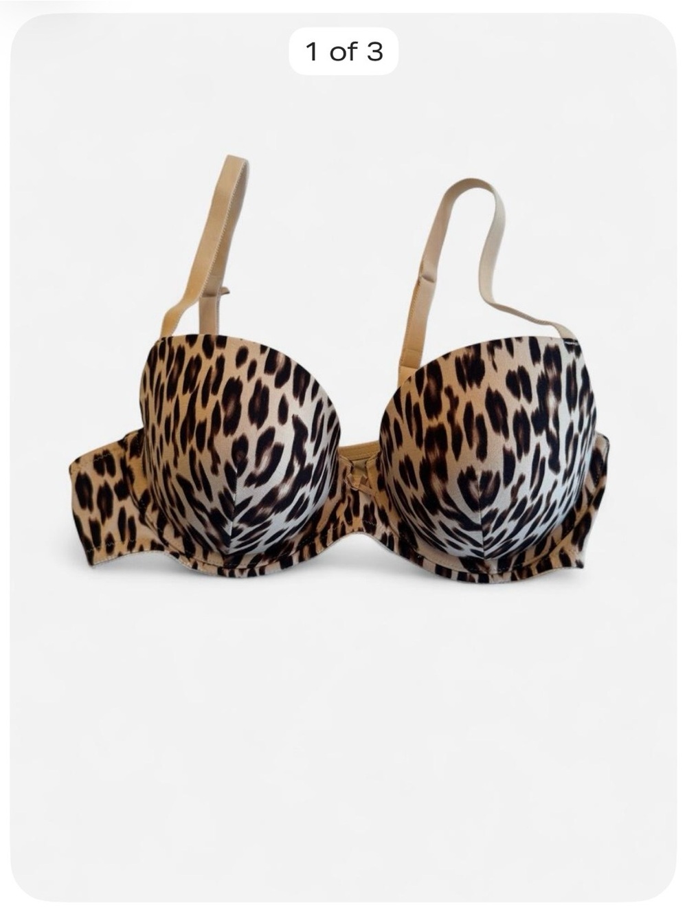 Ambrielle Leopard Print Push-Up Demi Bra 36C NWOT